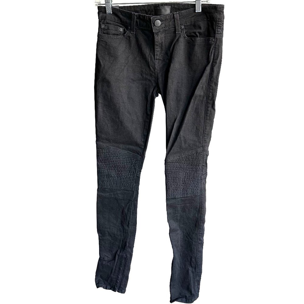 LAST CHANCE! VINCE Black Skinny Moto Jeans w. Ankle Zippers Size 28